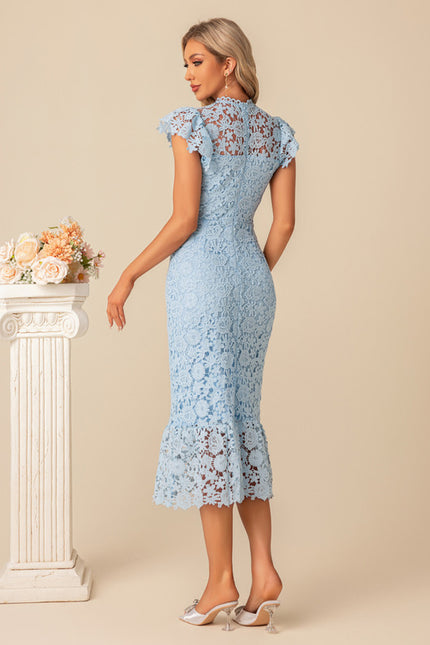 Robe Chic Dentelle Bleu - gallery 5