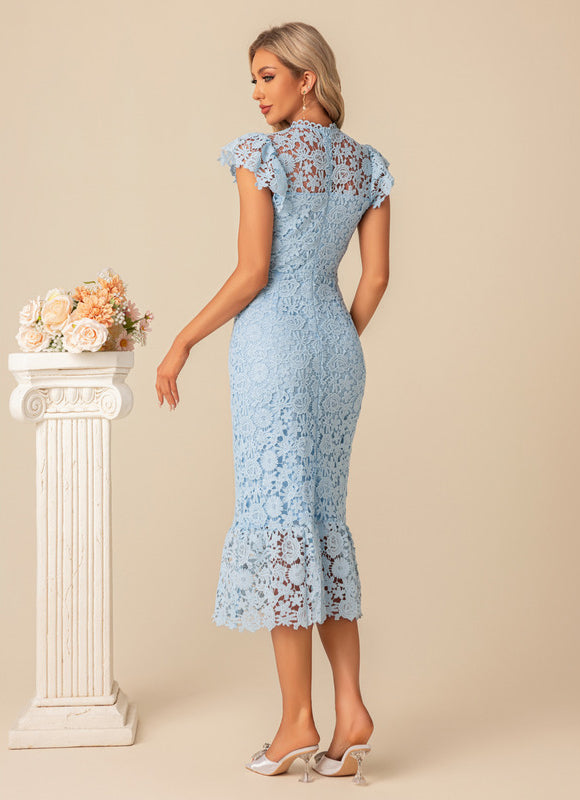 Robe Chic Dentelle Bleu - gallery 5