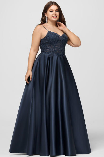 Robe Chic Bleu Marine Satinée - gallery 7