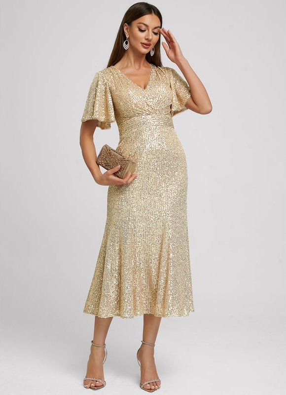 Robe Chic Éclat Doré - gallery 1