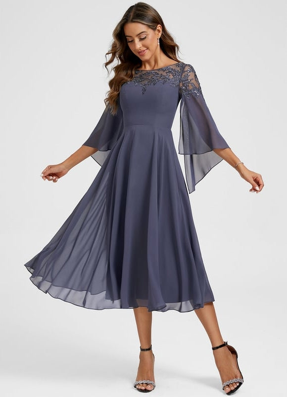 Robe Chic Longue Évasée Élégante