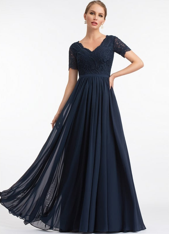 Robe Chic Longue Marine Élégante - gallery 3