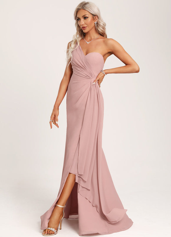 Robe Chic Asymétrique Beige - gallery 2