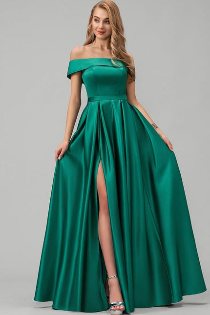 Robe Chic Satin Épaule Dévoilée - gallery 3