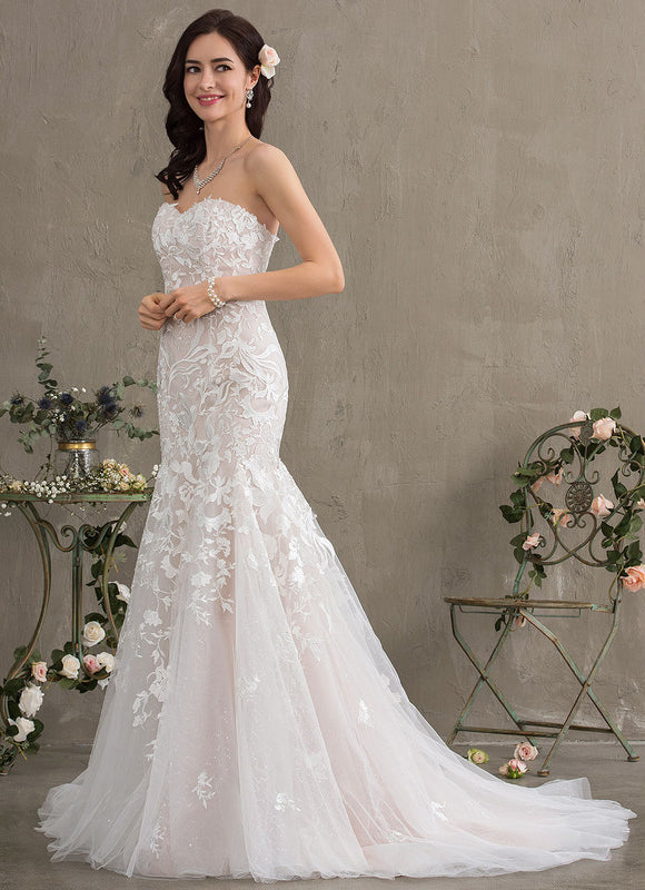 Robe Chic Blanche Sirène Col Cœur - gallery 3