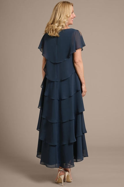 Robe Chic Drapée Marine - gallery 5