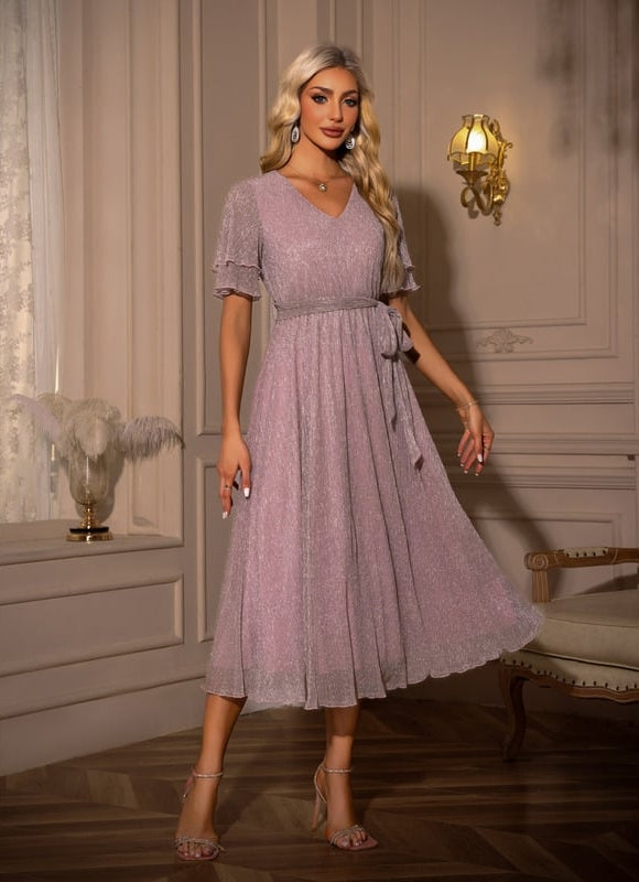 Robe Chic Tulle Rose Midi - gallery 2