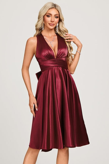 Robe Chic Cocktail Satinée - gallery 1