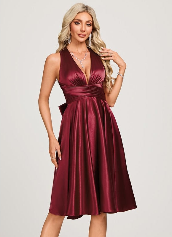 Robe Chic Cocktail Satinée - gallery 1
