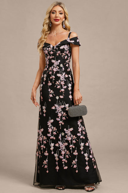 Robe Chic Florale Noire