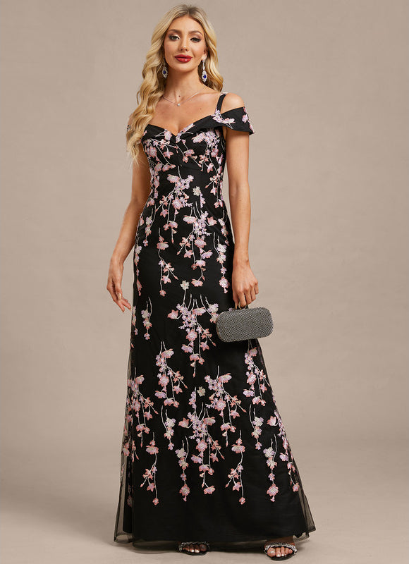 Robe Chic Florale Noire