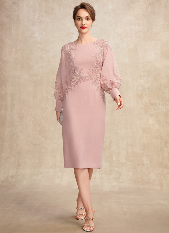 Robe Chic Rose Poudré Élégante Avec Dentelle - gallery 6