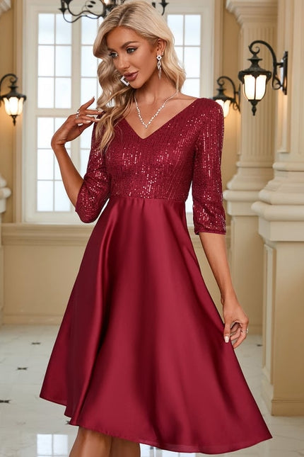 Robe Chic Éclat Rubis Satiné