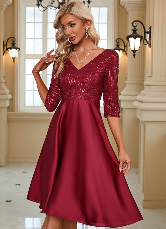 Robe Chic Éclat Rubis Satiné