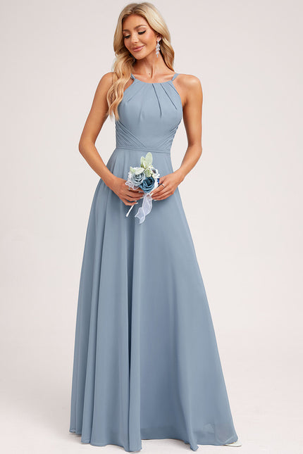 Robe Chic Bleu Drapé - gallery 4