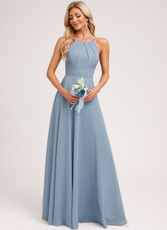 Robe Chic Bleu Drapé - gallery 4