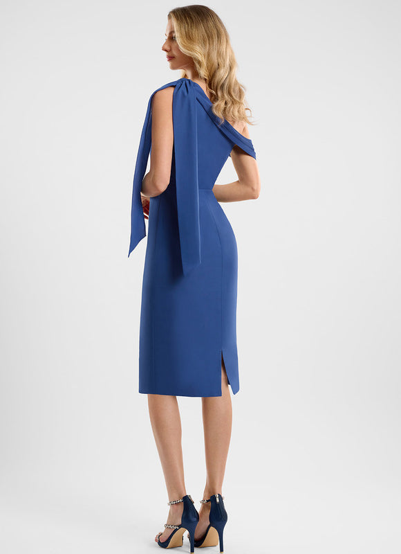 Robe Chic Asymétrique Bleu - gallery 4
