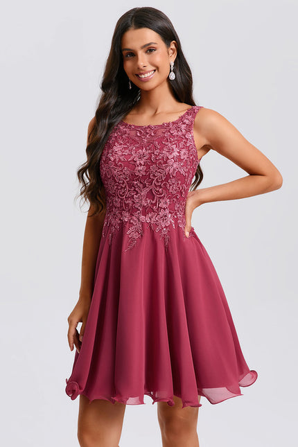 Robe Chic Trapèze Bordeaux - gallery 2