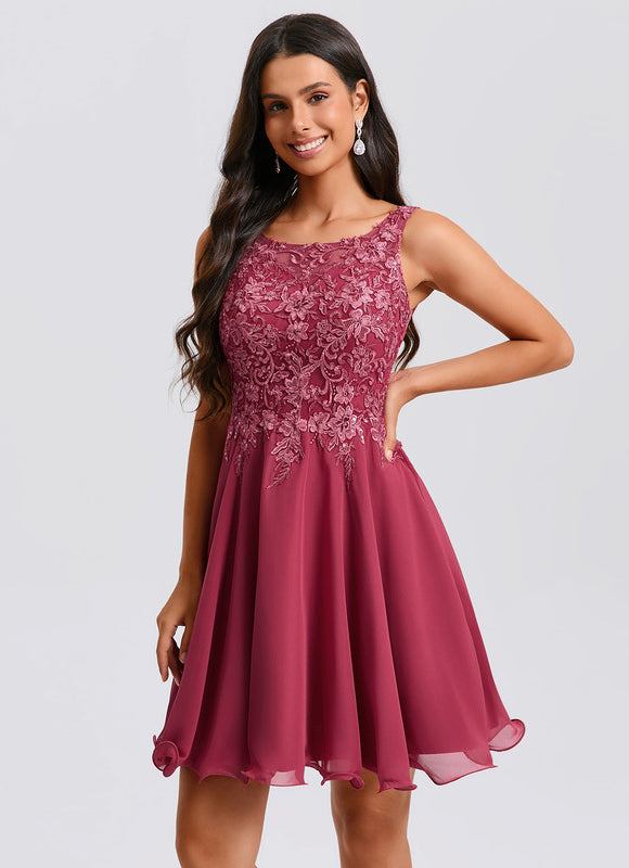 Robe Chic Trapèze Bordeaux - gallery 2