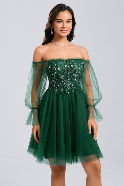 Robe Chic Tulle Verte - gallery 5