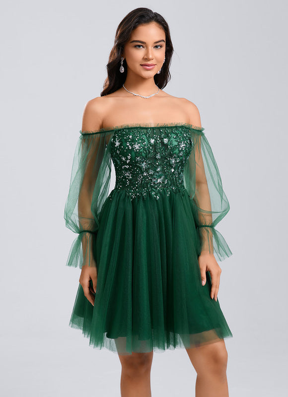 Robe Chic Tulle Verte - gallery 5