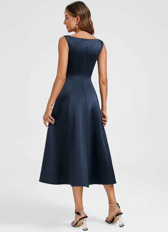 Robe Chic Satin Marine Élégante - gallery 5