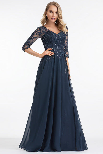 Robe Chic Longue Bleu Cobalt - gallery 3