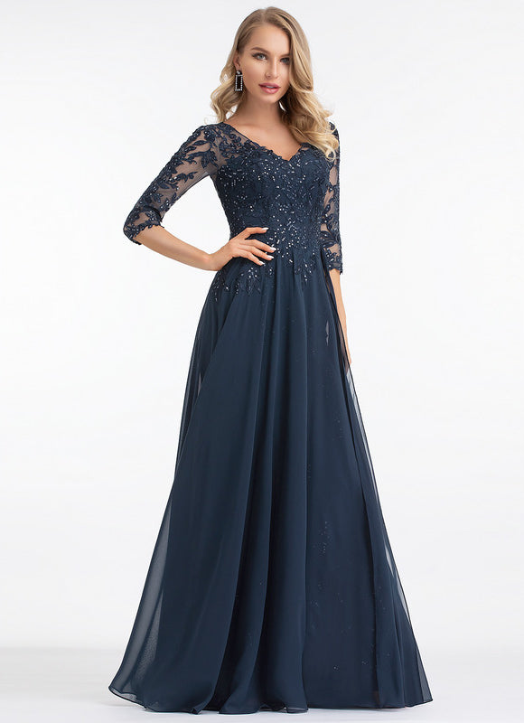 Robe Chic Longue Bleu Cobalt - gallery 3