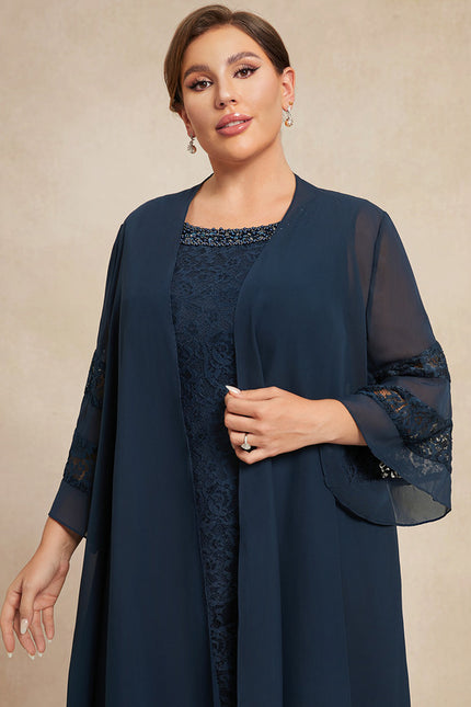 Robe Chic Bleu Nuit Dentelle Mariage - gallery 9