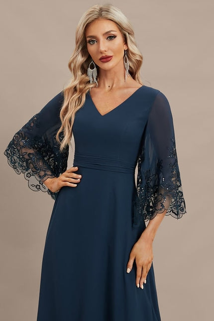 Robe Chic Bleu Nuit Élégante - gallery 1