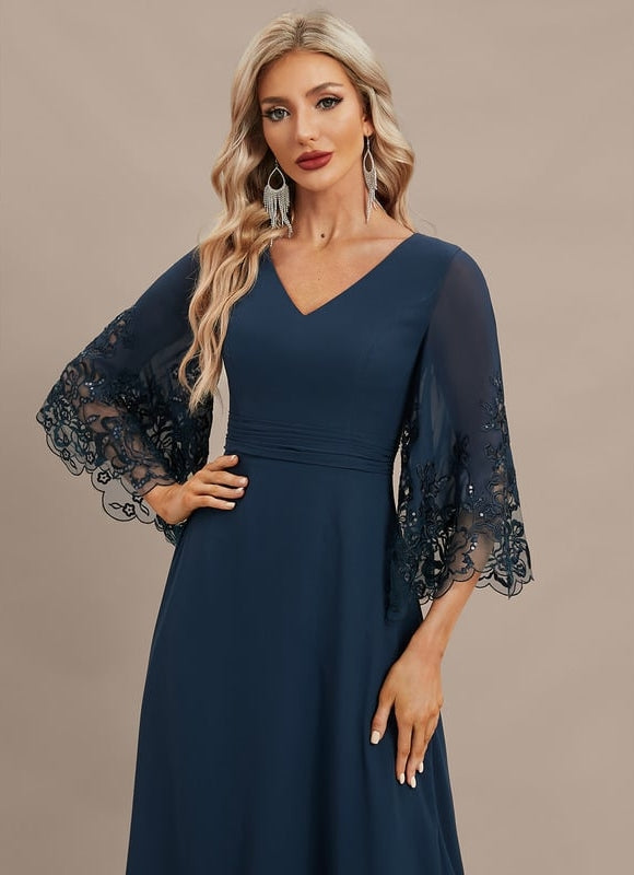 Robe Chic Bleu Nuit Élégante - gallery 1