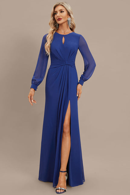 Robe Chic Longue Azur Drapée - gallery 4