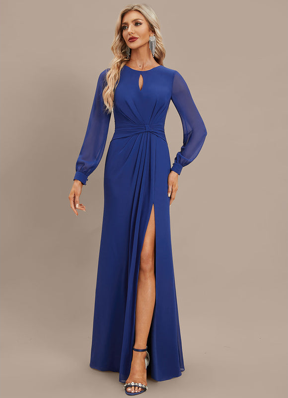Robe Chic Longue Azur Drapée - gallery 4