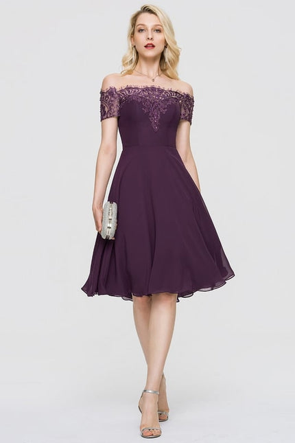 Robe Chic Violet Évasée - gallery 1