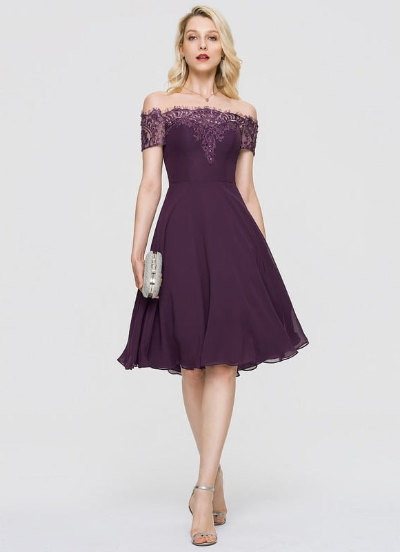 Robe Chic Violet Évasée - gallery 1