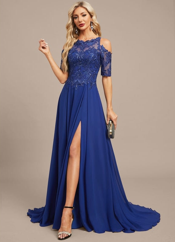 Robe Chic Bleue Éblouissante - gallery 1