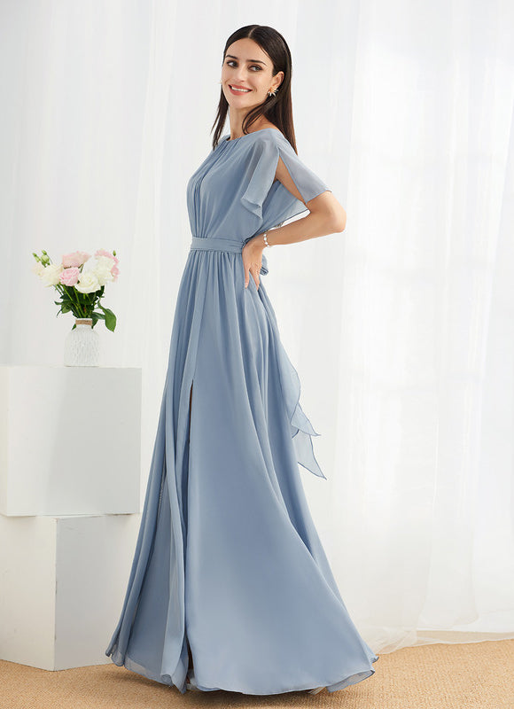 Robe Chic Mousseline Drapée - gallery 2