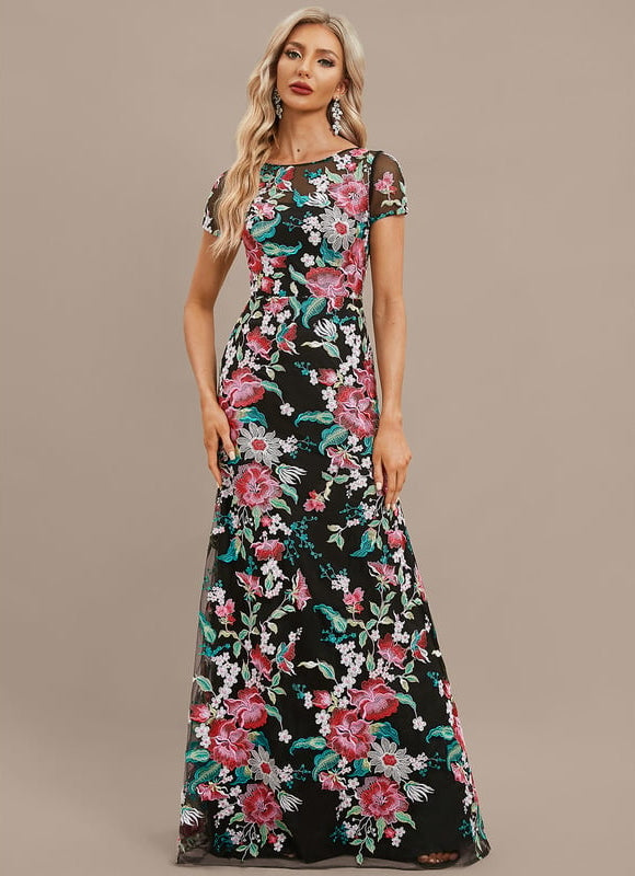 Robe Chic Noir Floral Satin - gallery 5