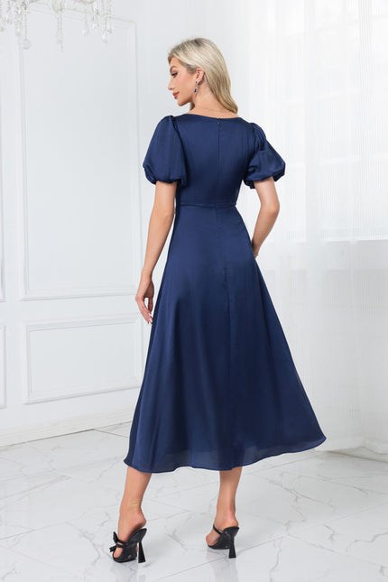 Robe Chic Satin Col Cœur Élégante - gallery 1