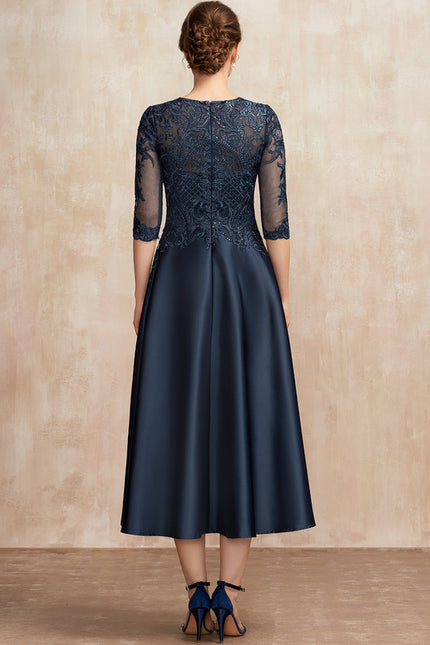 Robe Chic Satiné Ébène Élégant - gallery 5