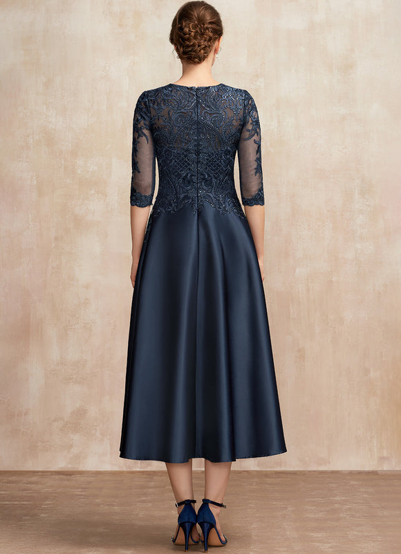 Robe Chic Satiné Ébène Élégant - gallery 5