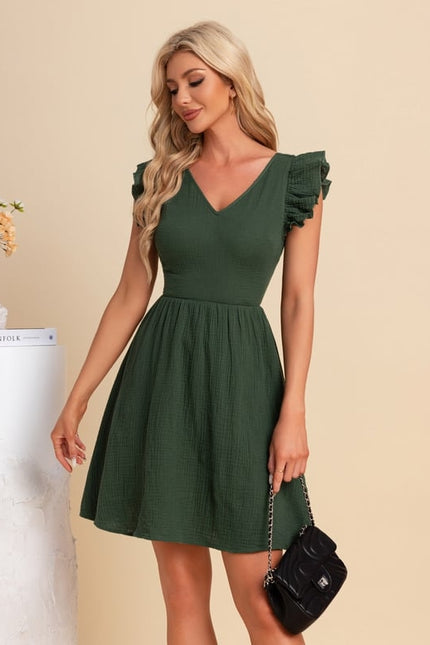 Robe Chic Verte Évasée - gallery 1