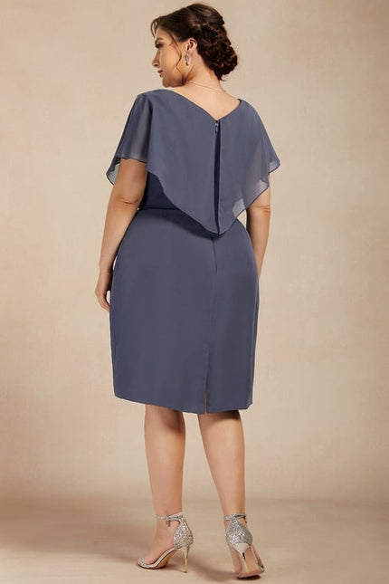 Robe Chic Bleu Nuit Courte Élégante - gallery 5