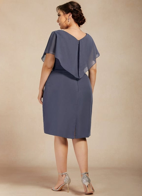Robe Chic Bleu Nuit Courte Élégante - gallery 5