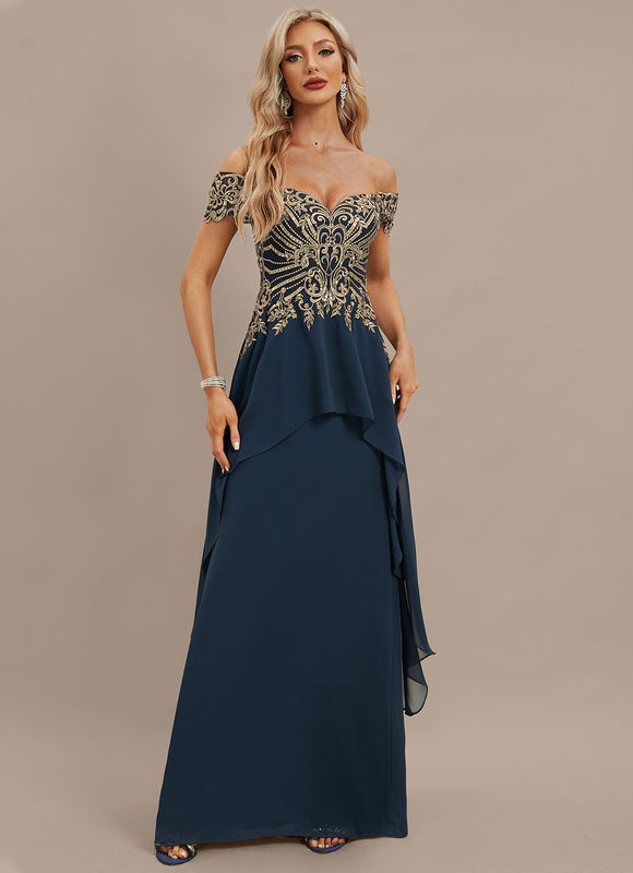 Robe Chic Élégance Marine Ornée