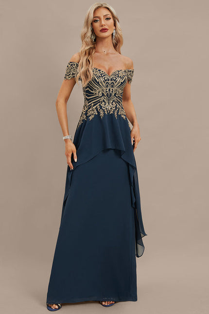 Robe Chic Élégance Marine Ornée