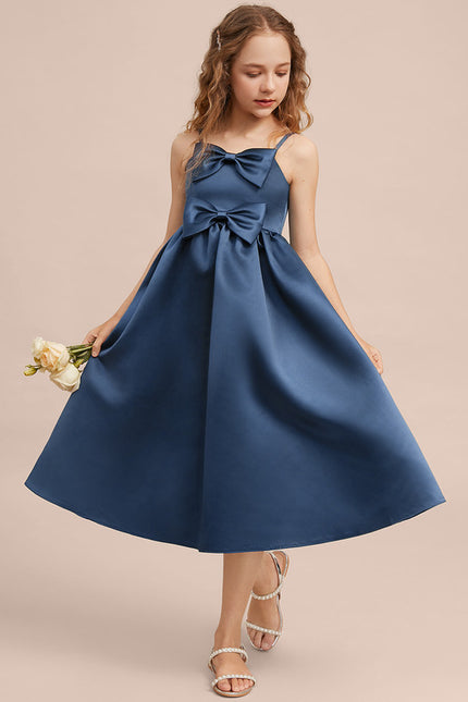 Robe Chic Satin Bleu Élégant