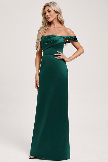Robe Chic Vert Émeraude Satinée - gallery 3