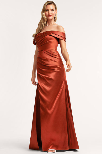 Robe Chic Satin Rouille - gallery 2