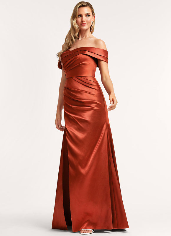 Robe Chic Satin Rouille - gallery 2